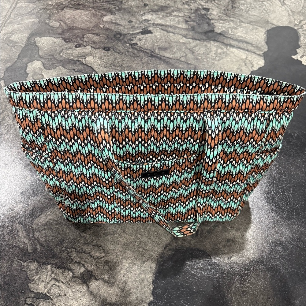 Vera Bradley Brown and Teal Tote Bag